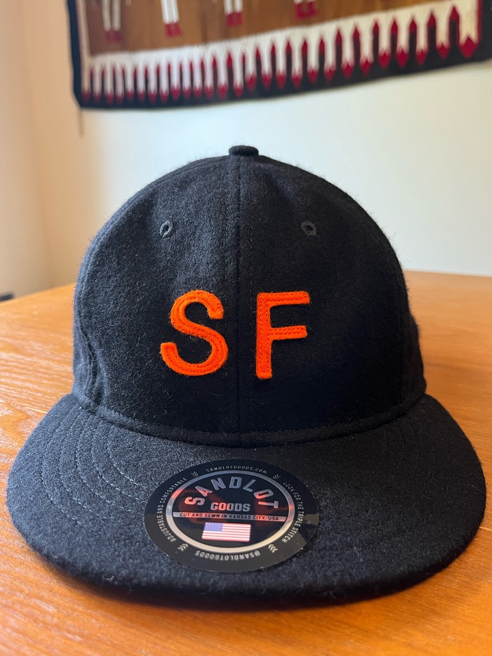 🧢 NWT Sandlot Goods SF Wool Baseball Cap | Made in USA | Leather Strap Hat